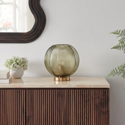 Furniturebox Uk Nadine Small Green Glass Globe Table Lamp