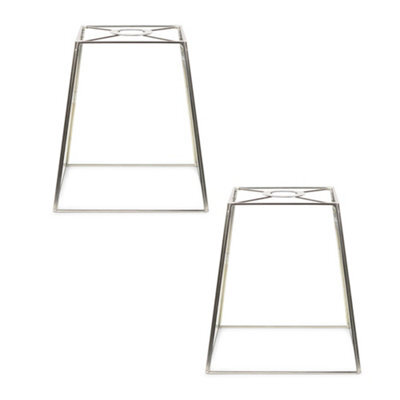 Valuelights Susie Pair Of - Chrome Metal And Clear Glass Lantern Easy Fit Ceiling Light Shade (D)18Cm - image 1