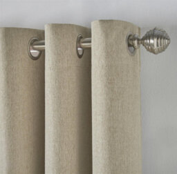 Luxury Living Linen Look Eyelet Ring Top Blackout Curtains Beige - thumbnail 4