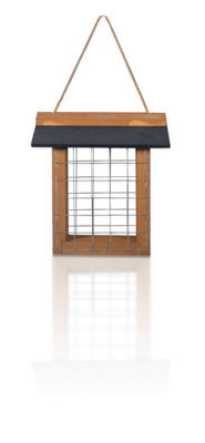 St Helens Home & Garden Wood Suet Bird Feeder With Slate Roof And Hanging Cord - image 1