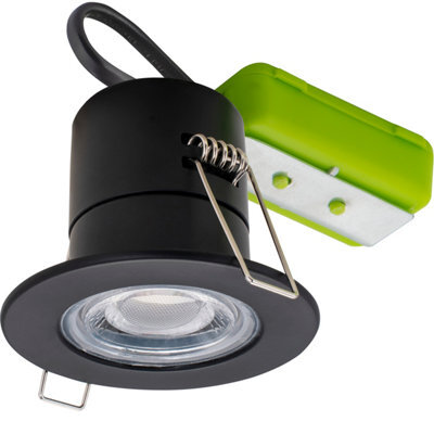 Luceco F-Eco Matt Black Fixed Led Fire-Rated Warm White Downlight 5W Ip65 - image 1