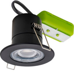 Luceco F-Eco Matt Black Fixed Led Fire-Rated Warm White Downlight 5W Ip65 - thumbnail 1