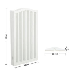 Darphe 4 Panel White Wooden Foldable Safety Gate With Support Feet - thumbnail 4