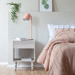 MH London Rhonda Solid Wood Nightstand Bedside Side Table Nightstand With Drawer In Whitewash - thumbnail 2