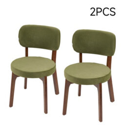 Living And Home 2Pcs Dark Green Upholstered Dining Chair With Wooden Frame, 45.5Cm W X 50.5Cm D X 77Cm H - thumbnail 1