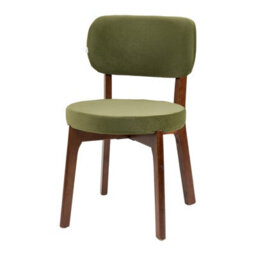 Living And Home 2Pcs Dark Green Upholstered Dining Chair With Wooden Frame, 45.5Cm W X 50.5Cm D X 77Cm H - thumbnail 3