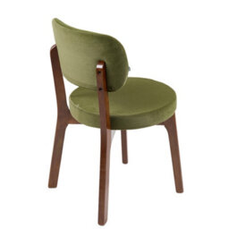 Living And Home 2Pcs Dark Green Upholstered Dining Chair With Wooden Frame, 45.5Cm W X 50.5Cm D X 77Cm H - thumbnail 4
