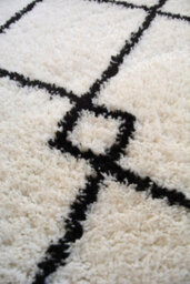 Melrose Shaggy Diamond Patterned Lines Indoor Large Area Rug 160/230Cm - thumbnail 2