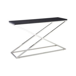 Premier Housewares Interiors By Premier Black And White Console Table, Luxury Modern Rectangular Console Table, Black Wood Hallway Console Table - thumbnail 2