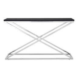 Premier Housewares Interiors By Premier Black And White Console Table, Luxury Modern Rectangular Console Table, Black Wood Hallway Console Table - thumbnail 1