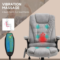 Vinsetto Office Chair W/ Heating Massage Points And Lumbar Support Grey - thumbnail 4