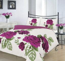 Homespace Direct Ltd Kampala Hill Isabella Plum Duvet Cover Set Floral Themed King Bedding Set