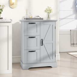 Gainoom Wooden Rustic Oak Floor Cabinet Farmhouse Storage Organizer Freestanding Kitchen Sideboard Buffet Cabinet - thumbnail 4