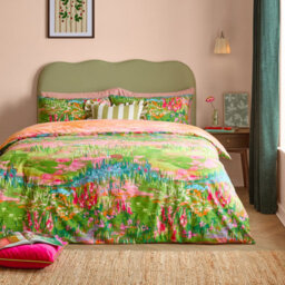 furn. Furn Meadow Escape Reversible Duvet Cover Set, Green/pink, Super King - thumbnail 1