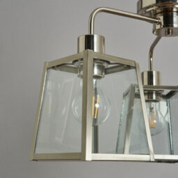Litecraft Emery Brushed Chrome 3 Arm Semi Flush Ceiling Light - thumbnail 5