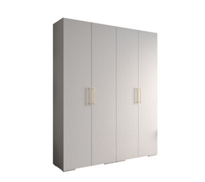 Arte Elegant White Inova 3 Hinged Door Wardrobe W2000mm H2370mm D470mm - Versatile Storage With Gold Vertical Handles - image 1