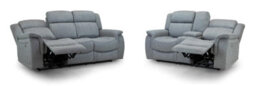 Stratus Interiors Linden Grey Fabric Electric Recliner Sofa 2 Seat 3 Seat Armchair - 1 Seater - thumbnail 6