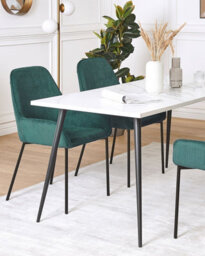 Beliani Set Of 2 Dining Chairs Loverna Corduroy Dark Green - thumbnail 2