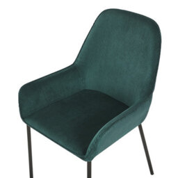 Beliani Set Of 2 Dining Chairs Loverna Corduroy Dark Green - thumbnail 7