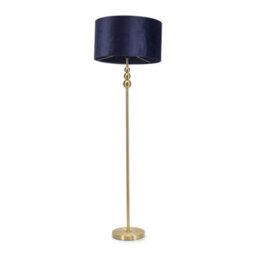 Valuelights Marissa Gold Stacked Ball Floor Lamp With Navy Blue Velvet Shade - Led Bulb Included - thumbnail 2
