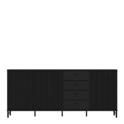 Furniture To Go Lusaka Sideboard 3 Door 4 Drawer In Black Graphite - thumbnail 2