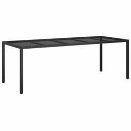 Berkfield Garden Dining Table Black 250X100X75 Cm Poly Rattan - thumbnail 2