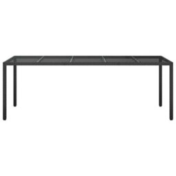 Berkfield Garden Dining Table Black 250X100X75 Cm Poly Rattan - thumbnail 3