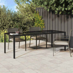 Berkfield Garden Dining Table Black 250X100X75 Cm Poly Rattan
