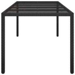 Berkfield Garden Dining Table Black 250X100X75 Cm Poly Rattan - thumbnail 4