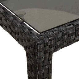 Berkfield Garden Dining Table Black 250X100X75 Cm Poly Rattan - thumbnail 5