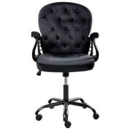 Beliani Desk Chair Princess Velvet Black - thumbnail 6