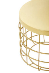 Orsina Gold Finish Side Table With Caged Base, Open Frame Design Bedside Table, Accent Side Table For Living Room - thumbnail 3