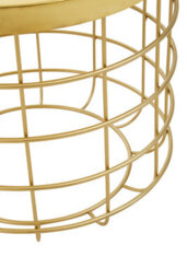 Orsina Gold Finish Side Table With Caged Base, Open Frame Design Bedside Table, Accent Side Table For Living Room - thumbnail 4