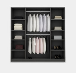 Arte Black Matt Sliding Wardrobe 225Cm With Mirror - Sleek Look, Streamlined Storage - thumbnail 2