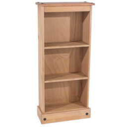 Core Products Premium Corona Low Narrow Bookcase, Antique Waxed Pine H103.6Cm X W46.0Cm X D20.0Cm - thumbnail 3