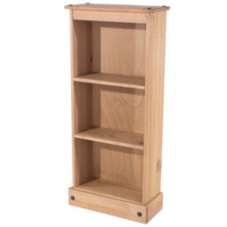 Core Products Premium Corona Low Narrow Bookcase, Antique Waxed Pine H103.6Cm X W46.0Cm X D20.0Cm - thumbnail 1