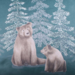 Dreams & Drapes Bear Walks Luxe Teal Velvet Filled Cushion - thumbnail 4