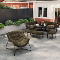 GoodHome Lucala Green Metal 8 Seater Corner Dining Set - thumbnail 6