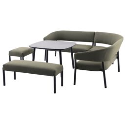 GoodHome Lucala Green Metal 8 Seater Corner Dining Set - thumbnail 2