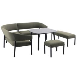 GoodHome Lucala Green Metal 8 Seater Corner Dining Set - thumbnail 3