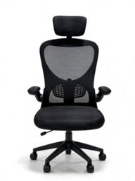 Home Treats High Back Office Chair Black Tilt & Swivel Desk Chair With Headrest Lumbar Support & Lift Up Arms - thumbnail 5