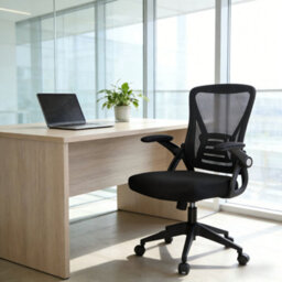 Home Treats High Back Office Chair Black Tilt & Swivel Desk Chair With Headrest Lumbar Support & Lift Up Arms - thumbnail 8