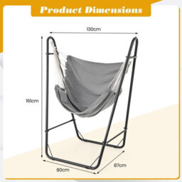Gainoom Hammock Chair With Stand Swing Chair With Heavy Duty Metal Frame And Side Pocket - thumbnail 2