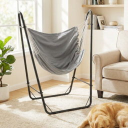 Gainoom Hammock Chair With Stand Swing Chair With Heavy Duty Metal Frame And Side Pocket - thumbnail 5