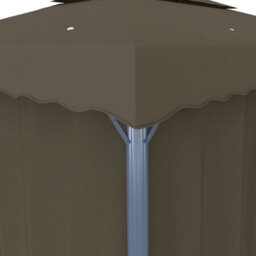 Berkfield Stylish Gazebo With Curtain&led String Lights 4X3 M Taupe - thumbnail 8