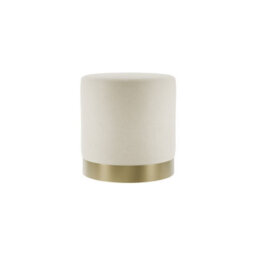 Wyld Haus Kalua Small Cream Velvet Stool With Brushed Gold Base - thumbnail 2