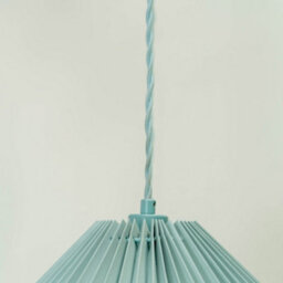 Valuelights Akira Blue Hanging Pendant Ceiling Light With Pleated Lampshade - Led Bulb Included - thumbnail 8