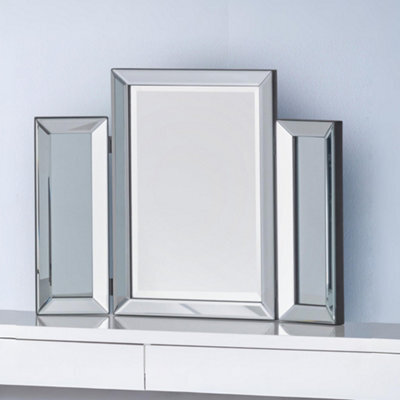 Oakham Serano Clear Bevelled Folding Dressing Table Mirror