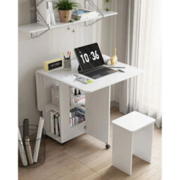 Mondeer 3-In-1 Folding Dining Table And 4 Chairs Set  - White - thumbnail 4