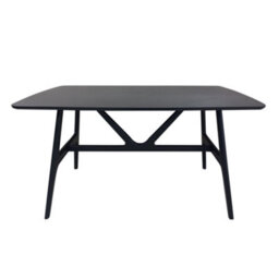 Bo Living Goran 6 Seater Solid Wood Dining Table - Black Stained Oak Dining Table For A Modern Dining Room - Solid Rubberwood - thumbnail 3